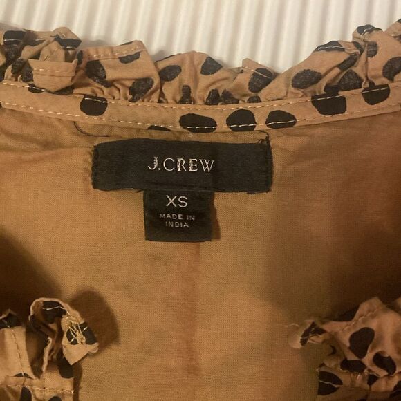 J. Crew Ruffleneck Tiered Popover Dress in Leopard XS - Picture 9 of 13